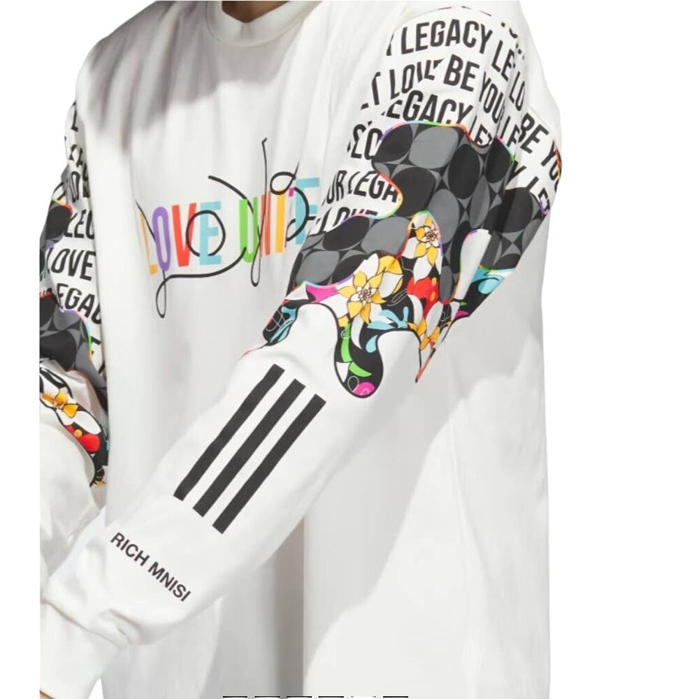 Adidas x Rich Mnisi Pride Love Unites Long Sleeve Graphic Tee Medium - Picture 4 of 12